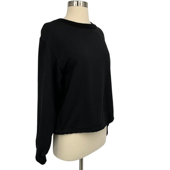 Varley Weston Sweatshirt Size S Black Open Back Long Sleeve Pullover Drawcord - Picture 8 of 10